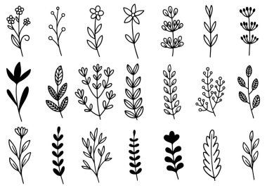 0217 el çizimi çiçekler karalama