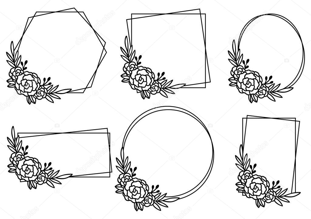 0017 hand drawn floral frame