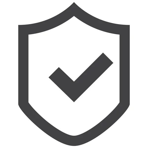Ícone Escudo Estilo Liso Moda Isolado Escudo Com Uma Marca — Vetor de Stock