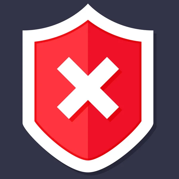 Shield Icon Trendigen Flachen Stil Isoliert Shield Mit Einem Häkchen — Stockvektor