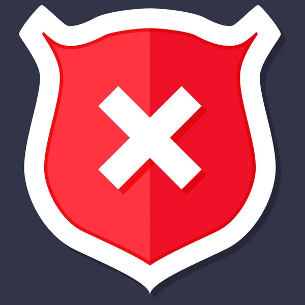 Shield Icon Trendigen Flachen Stil Isoliert Shield Mit Einem Häkchen — Stockvektor