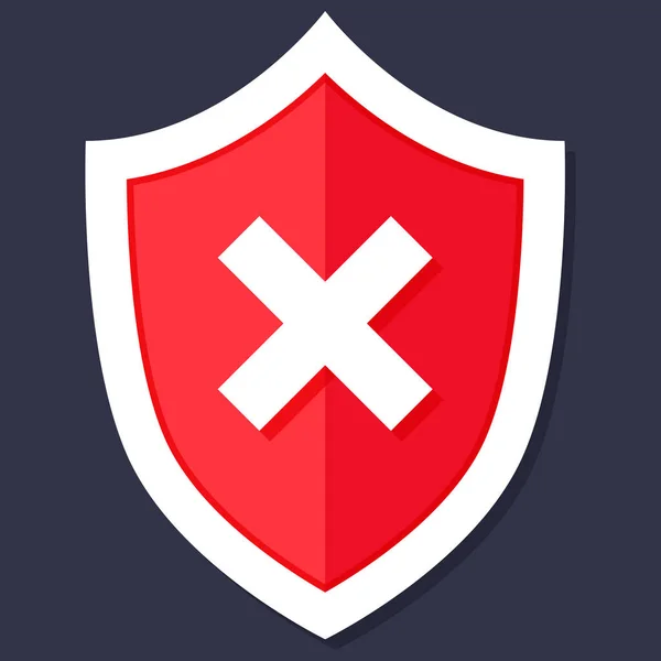 Shield Icon Trendigen Flachen Stil Isoliert Shield Mit Einem Häkchen — Stockvektor