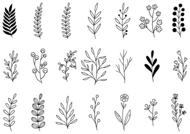 0258 el çizimi çiçekler karalama