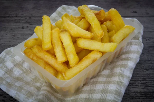 Bandeja Batatas Fritas Fast Food — Fotografia de Stock