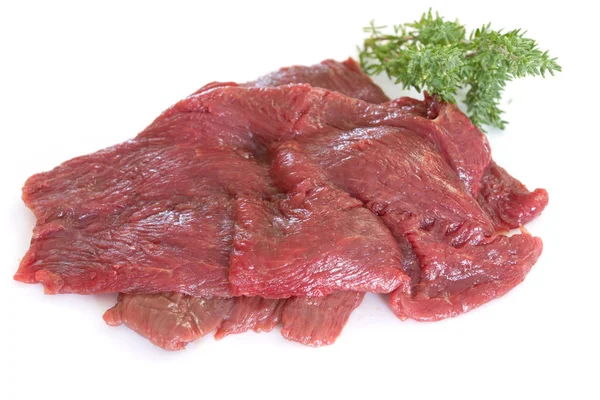 Syrovým Koňským Steak Bílém Pozadí — Stock fotografie