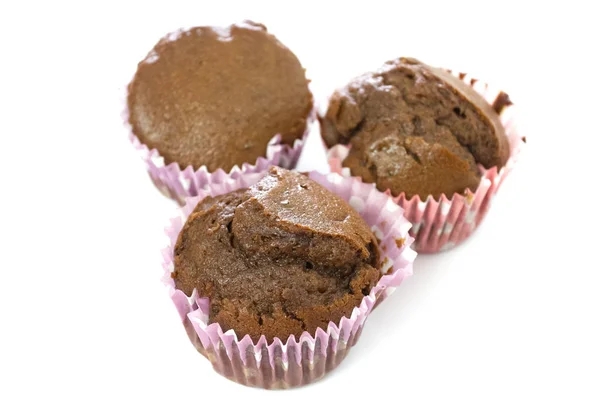 Muffin Chocolate Fundo Branco — Fotografia de Stock