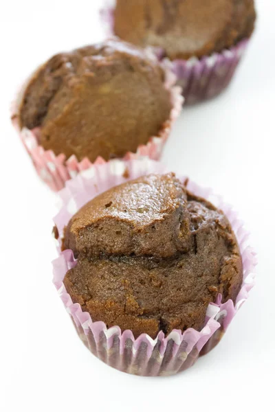 Muffin Chocolate Fundo Branco — Fotografia de Stock