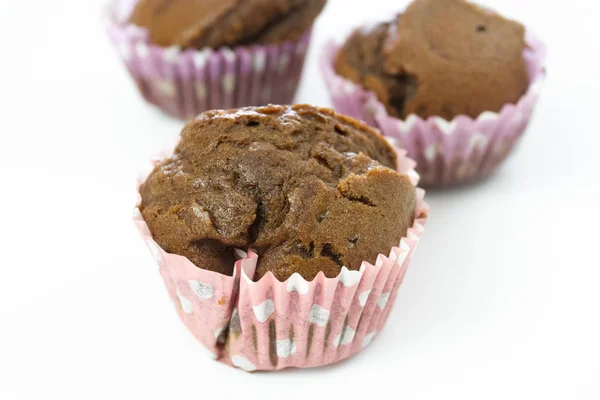 Muffin Chocolat Sur Fond Blanc — Photo