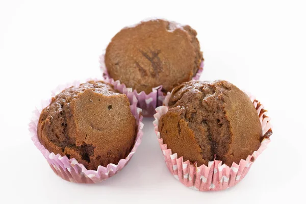 Muffin Chocolat Sur Fond Blanc — Photo