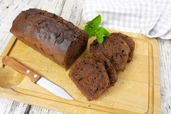 Pastel Chocolate Negro Casero — Foto de Stock