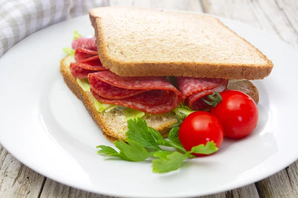 salami club sandwich (full sandwich bread)