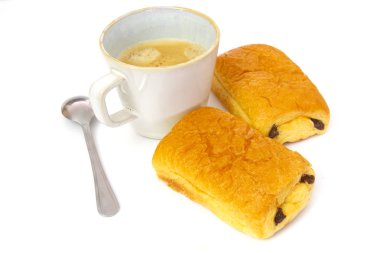 çikolatalı ekmek ve kahve