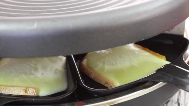 Delicious Melted Raclette Cheese — Stock Video