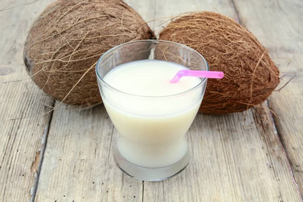 Vidro Pina Colada Com Uma Palha — Fotografia de Stock