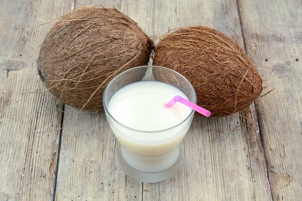 Vidro Pina Colada Com Uma Palha — Fotografia de Stock