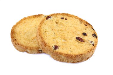 Beyaz arkaplanda rusk yuvarlak