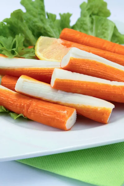 Surimi Plato Blanco —  Fotos de Stock