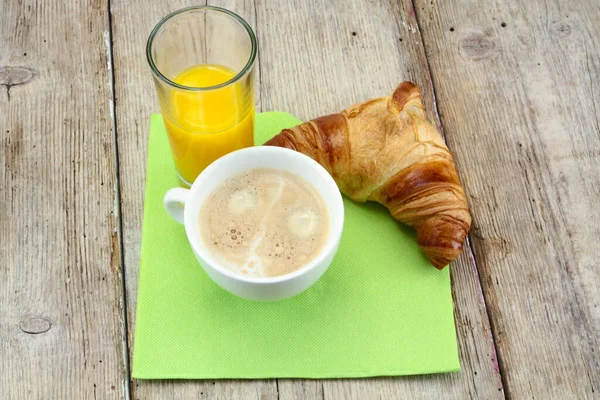 Desayuno Con Café Croissant — Foto de Stock