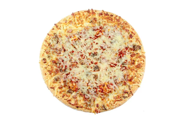 Pizza Fundal Alb — Fotografie, imagine de stoc
