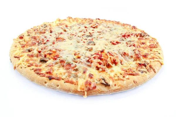 Beyaz Arka Planda Pizza — Stok fotoğraf