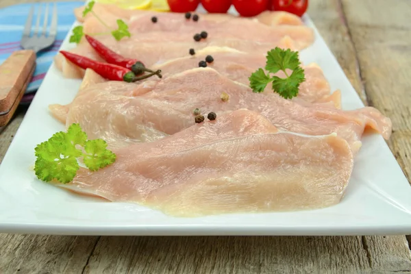 Filete Pavo Crudo Plato — Foto de Stock