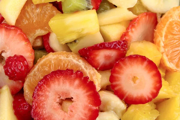 Salade Fruits Frais Dans Plat — Photo