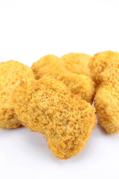 Kyckling Nugget Vit Bakgrund — Stockfoto