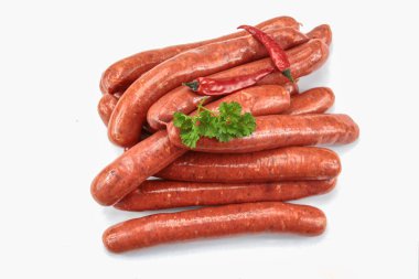 Beyaz arka planda ham merguez