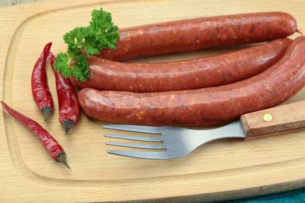 Rauwe Merguez Houten Plank — Stockfoto