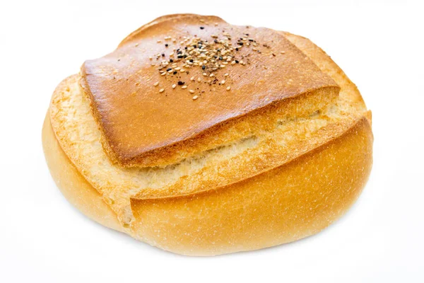 Limpa Bröd Med Frön Vit Bakgrund — Stockfoto