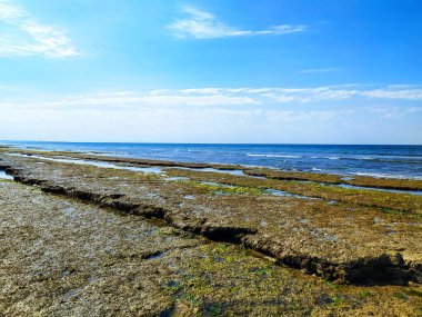 Vende 'deki kayalık Jars-sur-mer plajı.