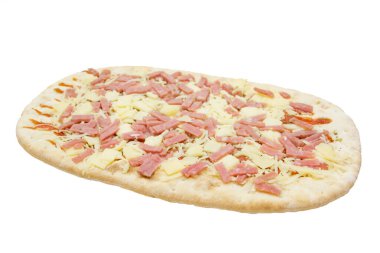 Beyaz arka planda izole edilmiş bireysel oval pizza