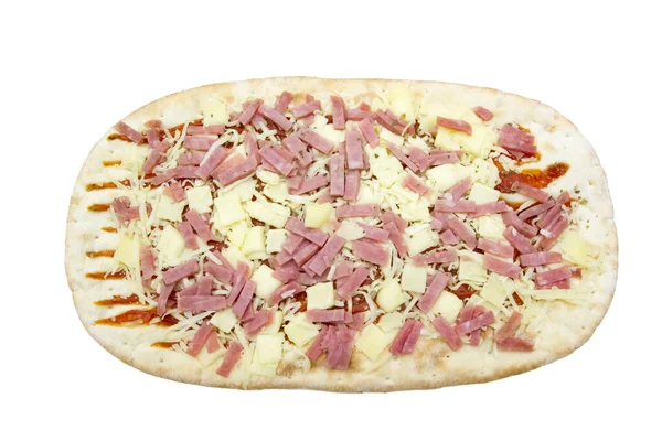 Beyaz arka planda izole edilmiş bireysel oval pizza
