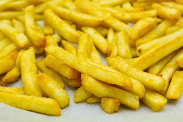 Batatas Fritas Uma Folha Cozedura — Fotografia de Stock