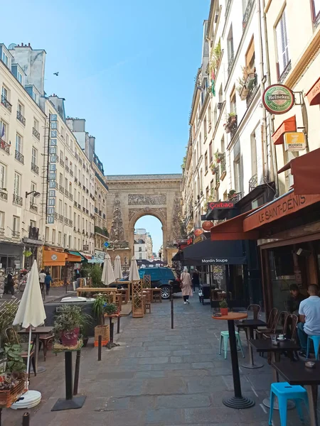 Triumphal Arch Porte Saint Denis Located Current Arrondissement Paris — Stock Photo, Image