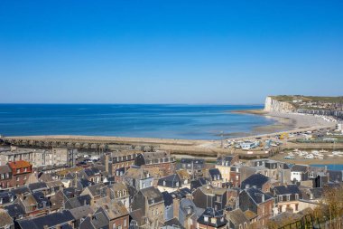 Trport ve Mers-les-Bains şehrinin manzarası