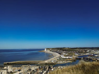 Trport ve Mers-les-Bains şehrinin manzarası