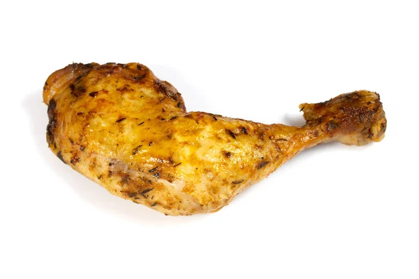 Kaki Ayam Panggang Terisolasi Pada Latar Belakang Putih — Stok Foto