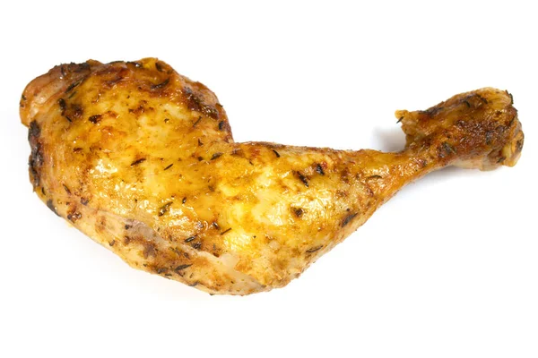 Kaki Ayam Panggang Terisolasi Pada Latar Belakang Putih — Stok Foto