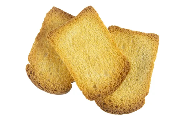 Varios Rusks Aislados Sobre Fondo Blanco —  Fotos de Stock