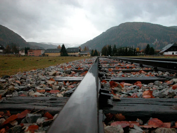 Traviesas Madera Para Vías Férreas Infraestructura Tráfico Ferroviario Día Soleado — Foto de Stock