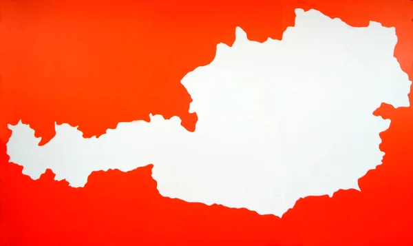 Λευκός Χάρτης Της Δημοκρατίας Της Αυστρίας Κόκκινο Φόντο — Φωτογραφία Αρχείου