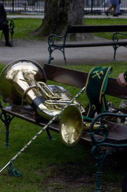 tuba ya da susafon pirinç pirinç müzik aletleri, geleneksel halk müziği enstrümanı