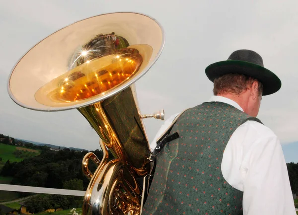 Strumenti Musicali Ottone Tuba Sousaphone Strumenti Tradizionali Musica Folk — Foto Stock