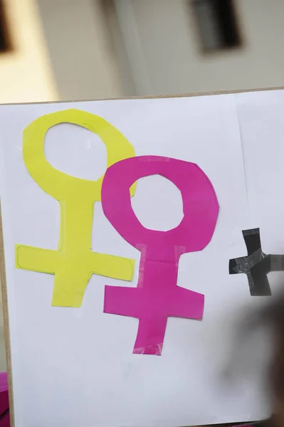 Venus Symbol Som Representerar Lesbisk Relation Och Sexualitet Homosexuell Piktogram — Stockfoto