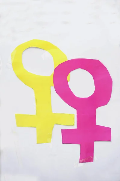 Venus Symbol Som Representerar Lesbisk Relation Och Sexualitet Homosexuell Piktogram — Stockfoto