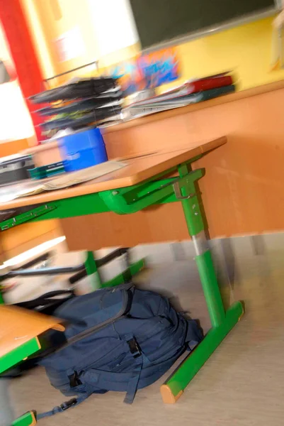 Une Salle Classe Vide Dans Bâtiment Scolaire Pendant Les Vacances — Photo