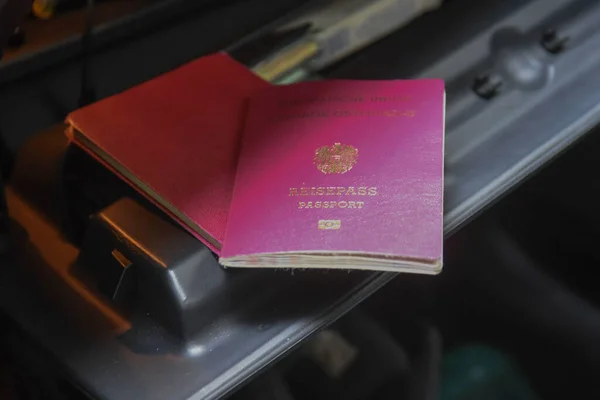 Paszport Republiki Austrii Identyfikacja Unii Europejskiej — Zdjęcie stockowe
