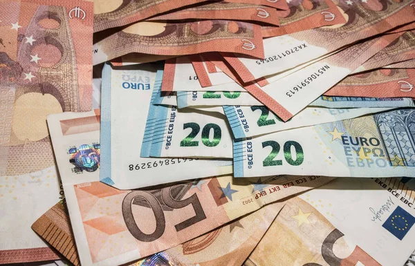 Stos Banknotów Euro Euro Euro Euro — Zdjęcie stockowe