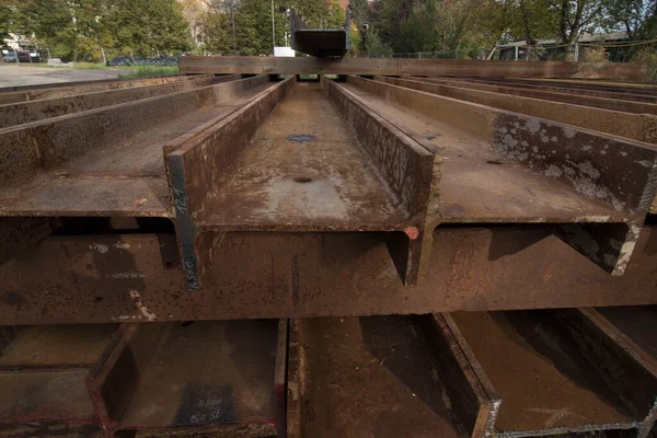 Roestig Metaal Bouwplaats Het Corrosieproces Metaal — Stockfoto